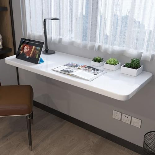 Scrivania a Muro Pieghevole, Tavolo Con Ribalta a Parete, Sospesa in Legno, per Laptop, Multifunzionale per Ufficio Domestico, Lavand