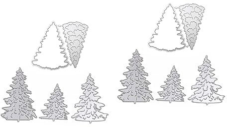 Operitacx 10stücke Teiliges Weihnachtsbaum Stanzschablonen Aus Metall Schöne Schneideformen Für Karten Scrapbooking Und Bastelprojekte Für Feiertagsdekorationen Und