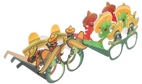 UPKOCH Cartoon Mexican Glasses 6pcs Fiesta Party Supplies for Photo Props and Dress up