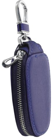 Mikinona Pu Key Holder Pouch with Zipper Large Capacity Key Case for Car and House Keys Splashproof Waist Hanging Unisex Bag