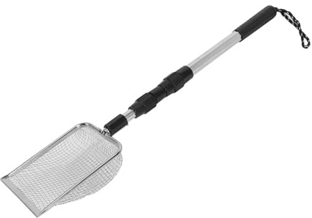 Depisuta Pelle à crottes de Poulet, Pelle à crottes réglable en Acier Inoxydable, Pelle à litière pour Chat à Long Manche pour séparer Les crottes et Les débris du Sable. (Type B, 3