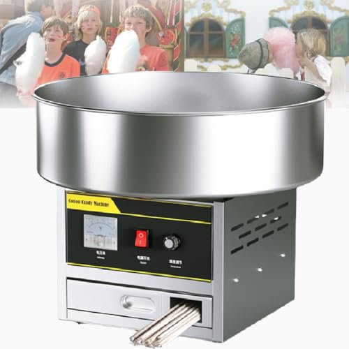 GAYAYAS Candy Floss Machine, Cotton Sugar Maker, Electric Cotton Candy Machine, Suitable for Birthday Parties, Childrens Day and Christmas Day,Silver