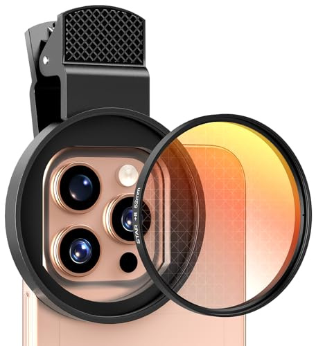 ALILUSSO 8 Points Star Filter,52mm Rotatable Star Lens for iPhone 16/15/14/13 Pro Max Moto Google Samsung TCL Phone, Cross-Screen Sparkle Effect Starburst Filter with Clip,Nightscape