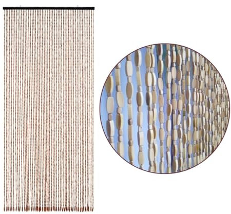 Perlenvorhang For Türen 60cm 70cm 80cm 90cm 100cm 110cm 120cm Bambusvorhang Holz Perlen Fadenvorhang, Handgefertigte Hängende Perlen-Türjalousien, Raumteiler Hängender, Balkontür(Natural,70x200cm)