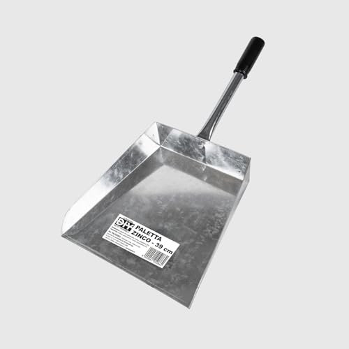 La Briantina Paletta in Ferro Galvanizzato 39x21x12,5 cm – Resistente alla Corrosione, Ideale per Giardinaggio e Raccolta Rifiuti all'Esterno, Impugnatura in Plastica