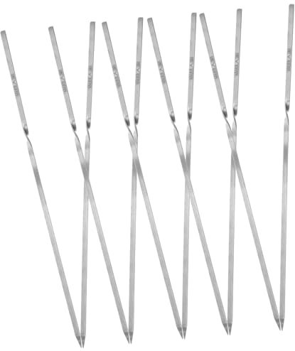 BESPORTBLE 10piezas Brochetas Para Barbacoa Planas Acero Inoxidable Para Asar y Fondue