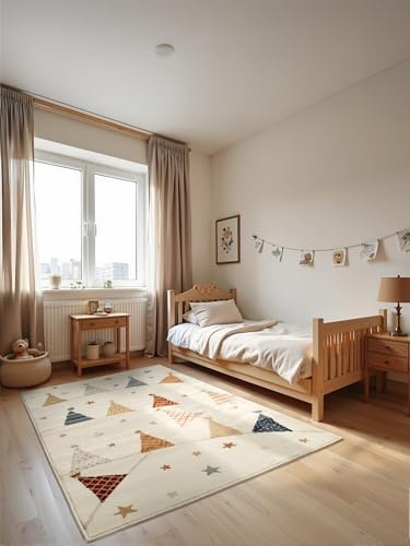 Hanse Home Adventures Kinderteppich - Wimpel Party Spielteppich, Modernes Design, Spielmatte, Krabbelteppich Junge Mädchen für Kinderzimmer, Jugendzimmer, Wohnzimmer - Creme Multifarben, 120x170cm