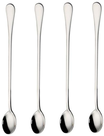 LALADEFIEE 4pcs Stainless Ice Scoop Handle Mixing Spoon Creative Barware for Home Use for Drinks Honey Syrups and Desserts