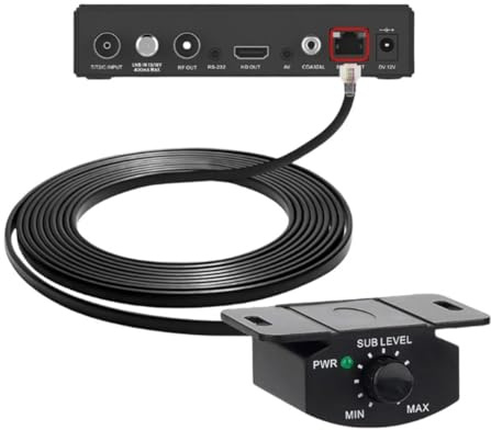 Ohulelks Auto-Verstärker, Lautstärkeregler, Kabel mit Stereo-Bassknopf, Armaturenbrett-Halterung, Verstärkungsregler, Kabel für Audio-Verstärker, 5 m, 4-polig