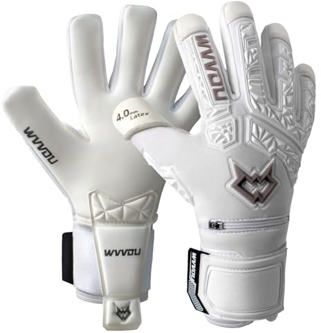 WVVOU Soccer Goalie Gloves for Adults and Youth, High Performance Goalkeeper Gloves with 5 Detachable Finger Saves, Soccer Gloves with 4mm Sticky Latex Palm