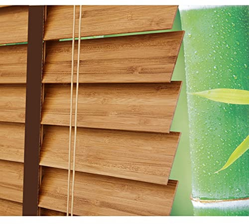 Bambus-Fensterrollos 50 mm, horizontale Jalousien für den Innenbereich, Holzrollos für Fenster, Größe B x H 100 x 140 cm, stilvolle und Privatsphäre-Dekoration