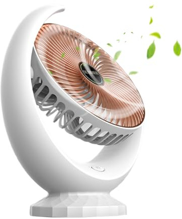 Ventilador De Escritorio - Ventilador De Mesa Recargable | Ventilador De Viaje, Ventilador Portátil Recargable, Dispositivo De Enfriamiento De Mano Silencioso Personal 3 Velocidad De Viento Po