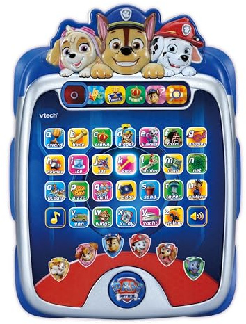 Vtech PAW Patrol Leuchtendes Missions-Welpen-Pad, offizielles Paw Patrol Spielzeug, interaktiv und lehrreich, lehrt Buchstaben, Telefonie und Wörter, geeignet für Kinder ab 3, 4, 5 Jahren, englische