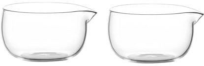 Supercap - Insalatiera in vetro trasparente, ciotole in vetro per preparare la cucina, piatti da portata per frutta, budino, gelato, dessert, soffiato a mano, doppia parete (12oz, 2pcs)
