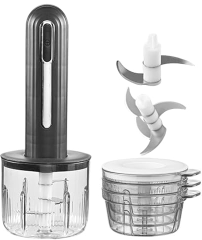Hachoir à Ail Électrique - Mixeur à Fruits Rechargeable USB - Hachoir à Ail Portable Multifonction sans Fil pour Hacher, Émincer les Oignons, Traiter les Fruits, Broyer la Viande et Préparer des