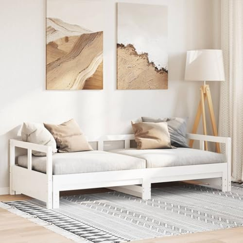 Emmtore Tagesbett Massivholz Kiefer Weiß,80 x 200 cm,Nein Matratze enthalten