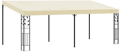 Wand-Pavillon 6x3x2,5 m Cremeweiß, Robuste Stahlkonstruktion, Polyesterbespannung, Garten, Terrasse, Outdoor, Freizeit