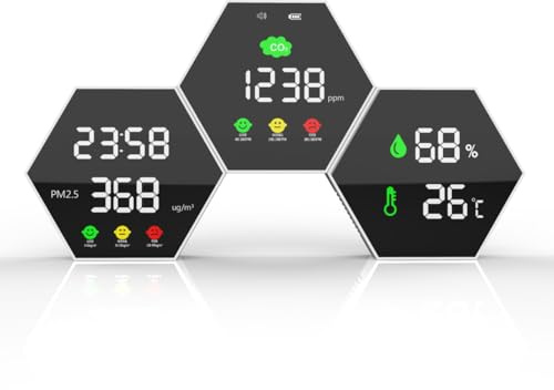 Detector de Gas, Detector de calidad de CO2 DM1507, probador de Sensor de temperatura y humedad con pantalla LED, hogar inteligente