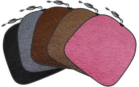 Génerique Fluffy Car Seat Covers, Housse chauffante USB for siège de Voiture, Coussin Chauffant d'hiver en Peluche d'agneau, Chauffage Rapide et sûr for Le Bureau(1Pcs Charm Coffee)