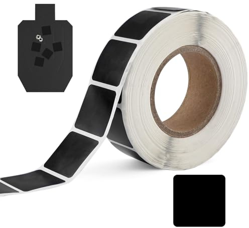 1000 Pcs Shooting Target Pasters 2.2cm, Black Target Repair Stickers, Splatter Target Stickers for Shooting Practice, Self Adhesive Target Repair Dots for Pistol Rifle Airsoft Archery Training
