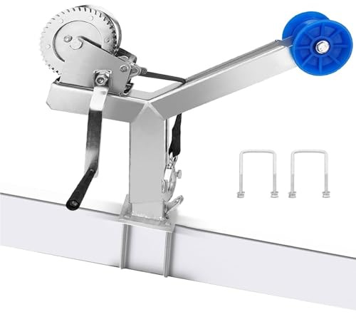 Support de treuil de remorque de bateau, poteau de treuil réglable avec rouleau, treuil de bateau de 544,3 kg, treuil à cliquet pour bateaux à moteur, bateaux de pêche, bateaux de vitesse, adapté aux