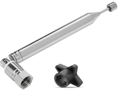 TechniSat DAB+/FM Teleskop Stabantenne mit Montagewerkzeug | schraubbare Antenne mit F-Stecker für Radio, Stereoanlage, Radio-Tuner, AV-Empfänger, Verstärker, HiFi-Receiver