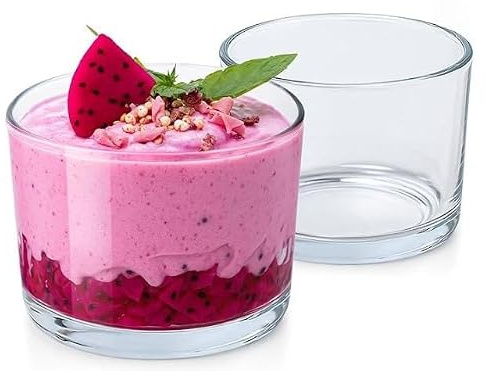 QiMan Juego de 6 vasos de postre, cuencos de 200 ml, cuencos de postre, perfectos para tiramisú, pudín, Panna Cotta, yogur, muesli y postres de capas, aptos para lavavajillas