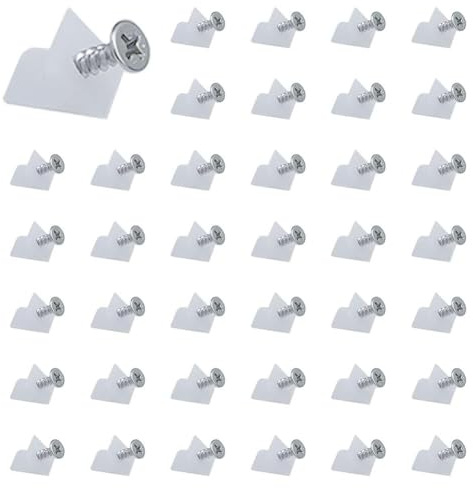 100 piezas de sujetadores de soporte angular de plástico, cuñas transparentes de soporte inferior de cajón con tornillos de acero inoxidable para reparación de flacidez de muebles, armarios y