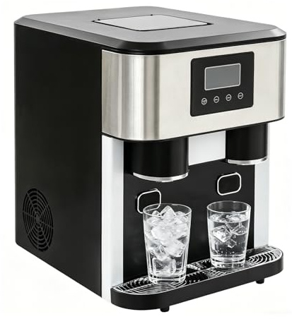 CHIMHOON Petite machine à glaçons 3 en 1 avec glace pilée, écran LCD 180 W