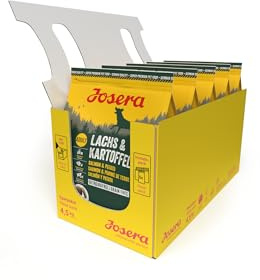 JOSERA Lachs & Kartoffel (5X 900 g) |Trockenfutter für Erwachsene Hunde | Adult | Monoprotein - 100% Lachs | Getreidefreies Premiumfutter mit Käutern & Früchten - auch für Senioren | proteinarm