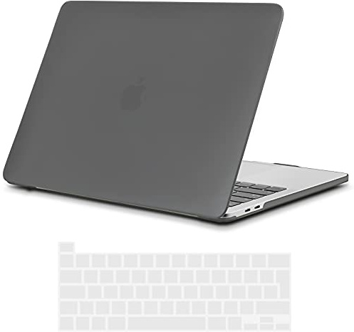 TECOOL Hülle nur Kompatibel mit MacBook Pro 16 Zoll 2020 2019 mit Touch Bar (A2141), Ultradünne Schutzhülle Hartschale Case mit Tastaturschutz (EU Layout), Grau | Ultradünne Schutzhülle, Snap-on Hardcase, Ohne Logoausschnitt, EU Tastaturschutz, Soft-Touch Beschichtung