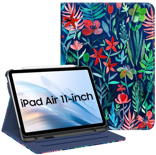 Fintie Schutzhülle für iPad Air 4 10.9 Zoll 2020 mit Stifthalter, Multi-Winkel Betrachtungsabdeckung [Unterstützt Bleistift 2nd Gen Charging] Tasche, Auto Sleep/Wake 4th Generation, Dschungel Night