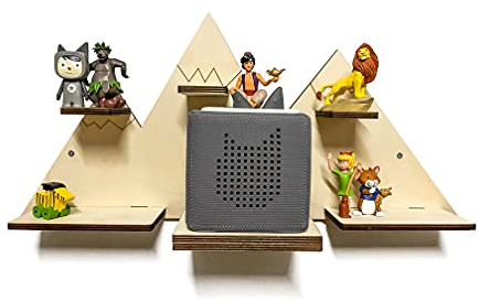 DRYSSON DIY Regal mit Wunschamen Berge passend für die Toniebox Musikbox zum bemalen Tonieregal Tonie Box Regal Kinder Zimmer
