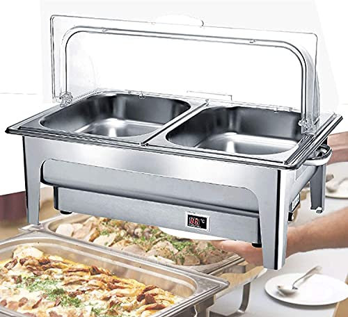 JINCAN. Server e scaldini elettrici a buffet da 9L, piatti di chafing che servono riscaldatore di cibo, catering commerciale calda di casser per vacanze, feste e cene domestiche (Taglia : B)