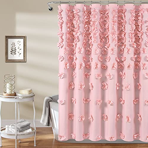 Lush Decor Riley Duschvorhang, 183 x 183 cm, Rosa
