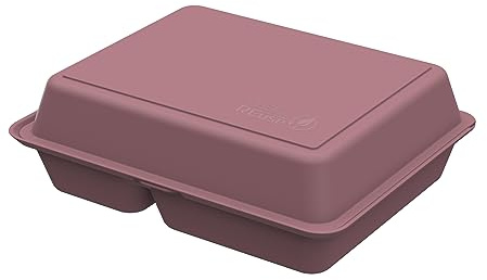 Menübox 'take away' groß mit Trennfächer - Essensbehälter to go in Rot | Lunchbox, Frischhaltung, Vorratsbehälter, Alltag, langlebig, robust, to go, Geschirr, vielseitig, Gastro, Verpackung