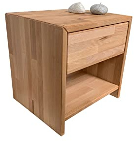Möbel-Store24 Nachtkommode Nachtschrank Nachtkonsole Kernbuche massiv Nako Judith/Sofie