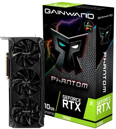 Gainward Europe 4710562242881 Carte Graphique Nvidia GeForce RTX 3080 Phantom+ 10Go, Black