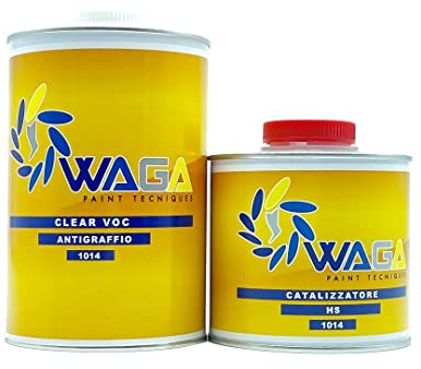 Trasparente Carrozzeria HS 1014 LT.1 AntiGraffio Brillante con Catalizzatore 500ML - Waga Paint Tecniques