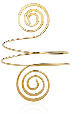 Upper Arm Bracelet Metal Coil Swirl Spiral Shape Armband Cuff Fashion Simple Arm Bangle Armlet Adjustable for Women Girl upper arm cuff jewelry for women minimalist upper arm cuff gold silver color