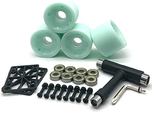 TGHY 4 Skateboard Räder und Lager Skateboardräder mit Lagern Longboard Räder für Cruising Skateboard Rollen Ersatz Wheels 80A Ersatzräder Rollen für Quad Skating Skateboarding,Grün