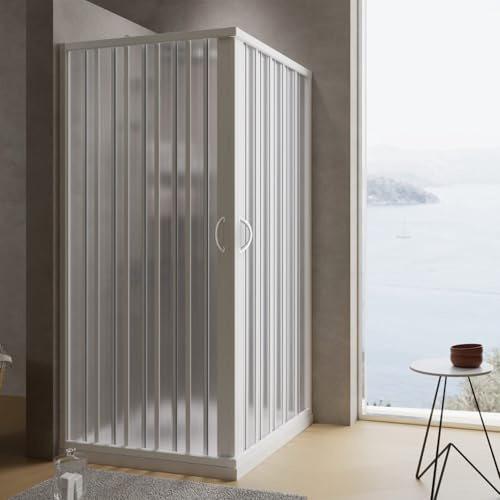 Cabina de ducha plegable de PVC 70 x 90 cm H 185 mod. Aster con apertura central