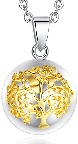 CELESTIA Bola Grossesse Collier Bola de Grossesse en Pendentif Arbre de Vie pour Femme Enceinte Bijoux Maternité Cadeau pour Future Maman et Bébé