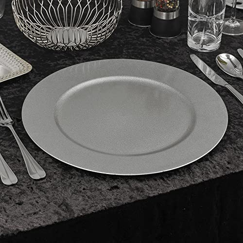 URBNLIVING Lot de 6 assiettes de Noël réutilisables de 33 cm, décoration de fête (argent métallisé)