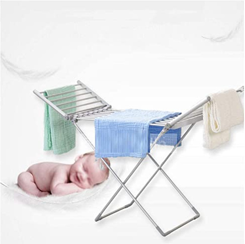 ZAVAYA Heated Clothes Airer with Wings, Home Horse Rack 18 Heated Bars, Energy-efficient Foldable Laundry Dryer, 147x53x94cm