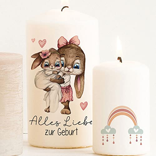 ilka parey wandtattoo-welt Kerzensticker Kerzentattoos Tattoofolie Glückwunsch zur Geburt Baby kleines Wunder für Kerzen oder Keramik A4 Bogen DIY Stickerbogen kst81