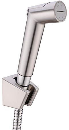 Bidet Sprayer with Cold Water Brass Portable Cloth Diaper Washer Shower Sprayer Set Wall Mounted Single Handle Bathroom Shower Bidet Tap for Personal Hygiene, Pet Bath,Brushed Nickel ( Color : Brushed