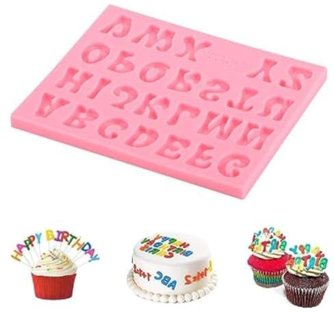 Fyearfly Antihaftbeschichtet Silikon Buchstabenformen, 26 Buchstaben Pralinenformen, Wiederverwendbare Alphabet Form Für Fondant, Backen, Kuchen, Dekorieren, Cupcakes, Kekse, Zuckerhandwerk