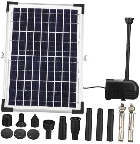 BESPORTBLE 12w Pompe Solaire Submersible pour Fontaine Extérieure Jardin Bassin Et Facile à Installer Pompe à Eau Écologique Et Résistante Aux Intempéries pour Décoration Étang