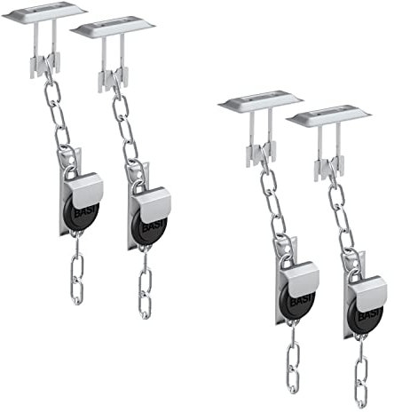 BASI | Edelstahl Gitterrostsicherung 2 x Paar | Kellerschacht Lichtschacht Einbruchschutz | Fluchtweg-Schloss | 4 Stück